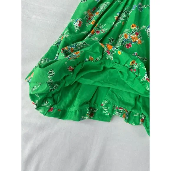 Green Balloon, Cutout Midi Dress, Size Medium, Festival, Whimsical, Flowers - Picture 3 of 7